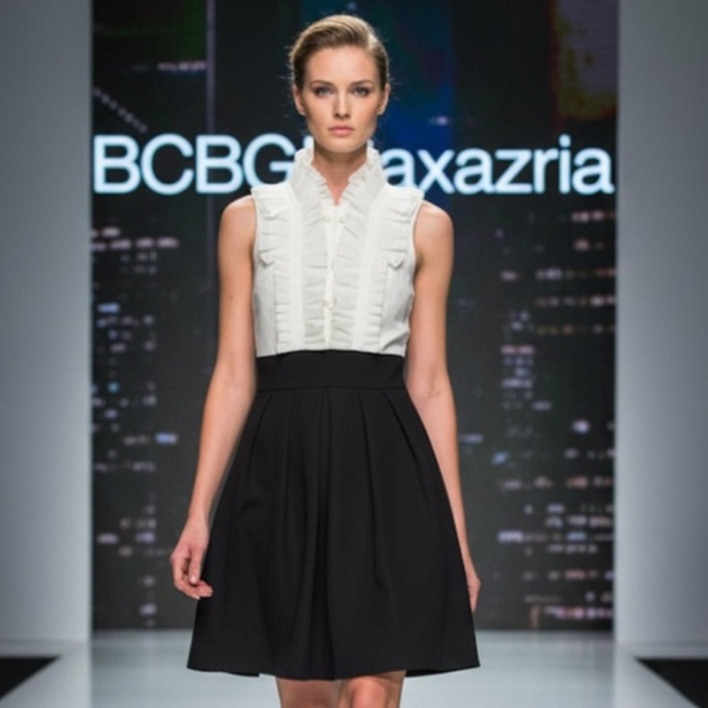 Gorgeous BCBGMaxazria black & cream dress sz 4.